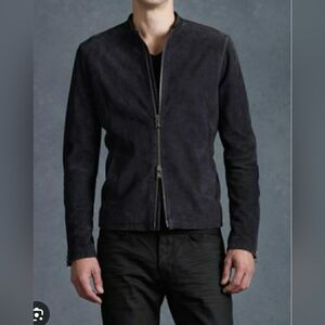 John Varvatos Suede Racer Jacket